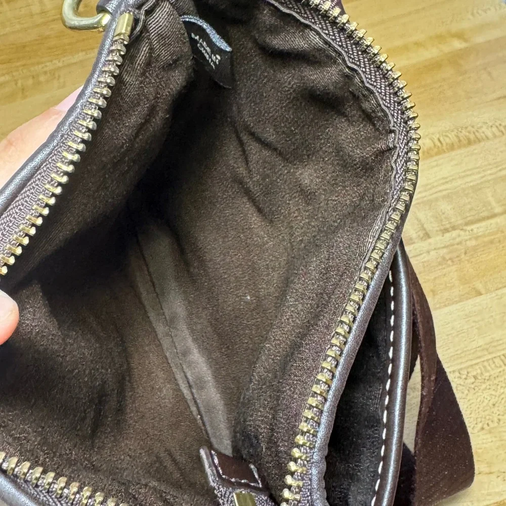 Coach Patchwork Crossbody Bag Metallic Gold Suede Signature Canvas Messenger